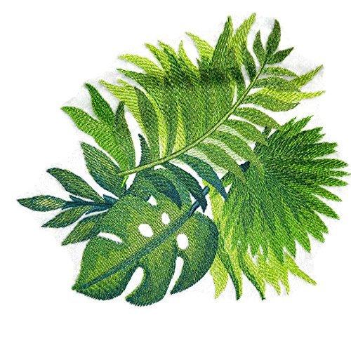 Watercolor Tropical Leaves [Watercolor Tropical Leaves] Embroidered