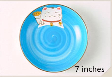 Japanese Style Cartoon Lucky Cat Ceramic Bowl