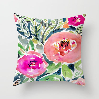 Home Decor Living Room Sofa Graffiti Flower Print Pillowcase