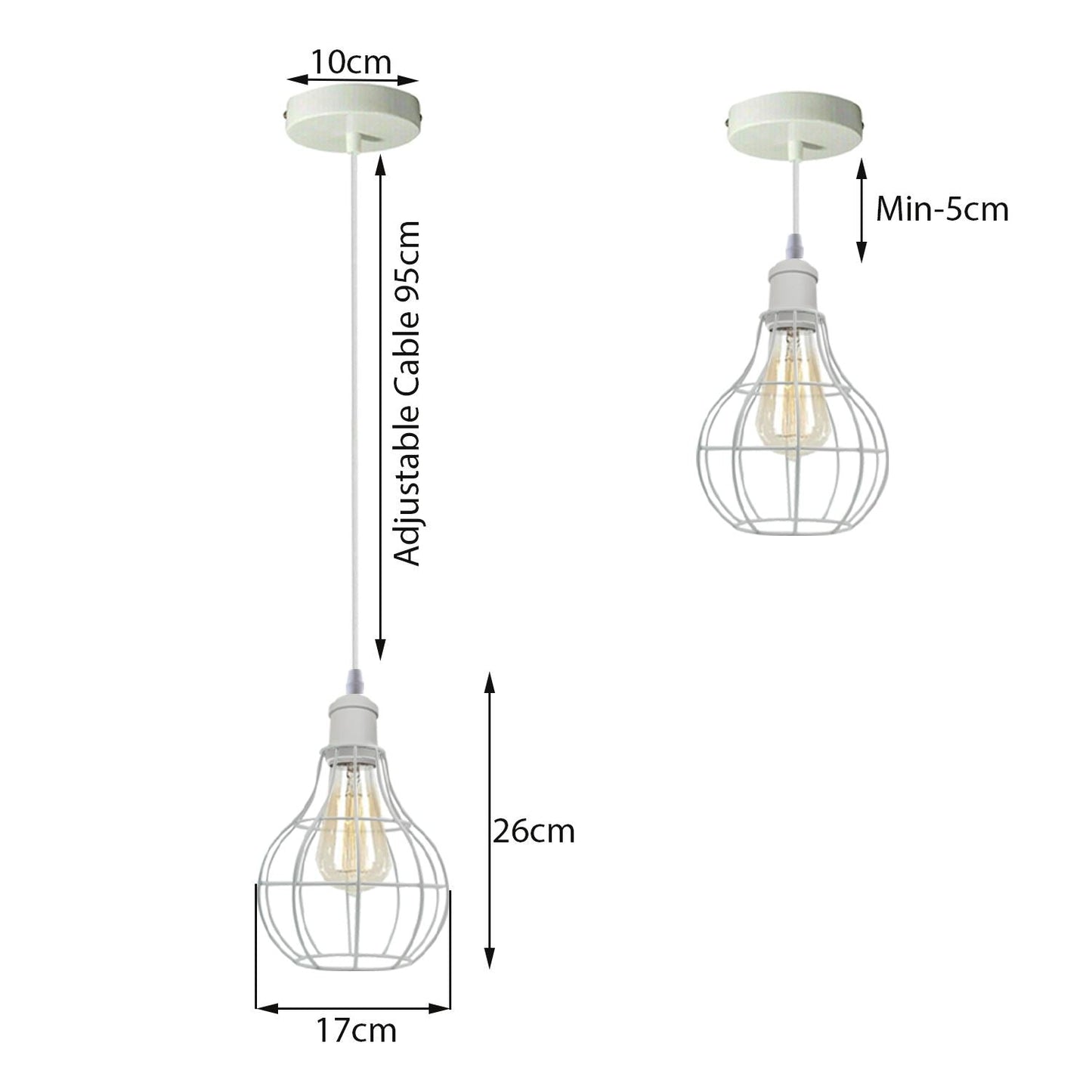 Modern Loft Vintage Industrial Retro Wire Cage Shade Pendant