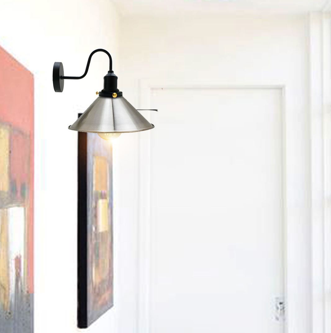 Vintage Industrial Metal Cone Shade Lighting Indoor Wall Sconce Light