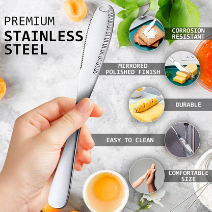 Stainless Steel Butter Spreader Knife With Handle, 3 In 1 Curler Slicer Knife, Butter Knife Spreader And Curler With Holes And Serrated Edge Cheese Knife  Kitchen Gadgets