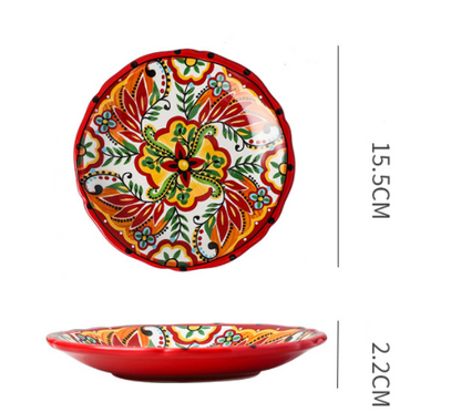 Underglaze Ceramic Tableware Bohemian Household Dishes