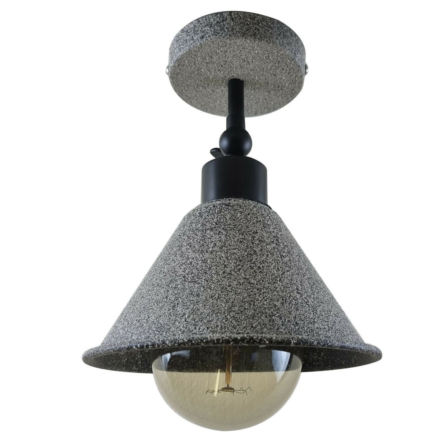 Retro Industrial Ceiling Flush Mount Light Metal Cone Shade Light