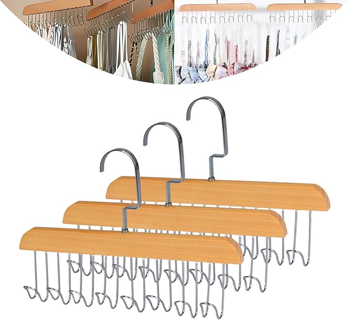 3Pcs Bra Hangers For Closet Organizer, All In One Hanger - 360 Rotating, Tank Top Hanger With 8 Hooks, Bra Organizer, Space Saving Closet Organizer For Tops, Bras, Camisoles, Scarfs Or Belts