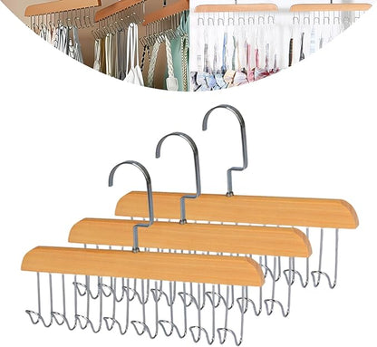 3Pcs Bra Hangers For Closet Organizer, All In One Hanger - 360 Rotating, Tank Top Hanger With 8 Hooks, Bra Organizer, Space Saving Closet Organizer For Tops, Bras, Camisoles, Scarfs Or Belts