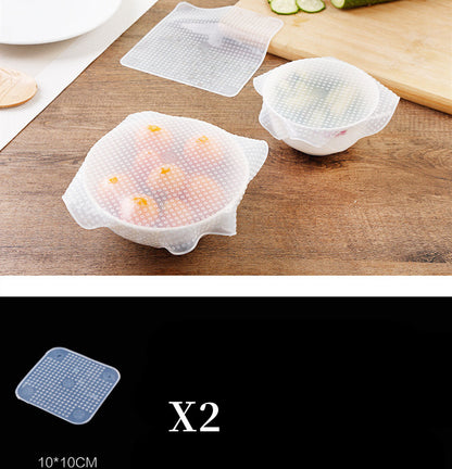 Food Reusable Silicone Stretch Cling Film Saran Wrap Kitchen Microwave Oven Fridge Seal Bowl Cover Pad Kitchen Tools