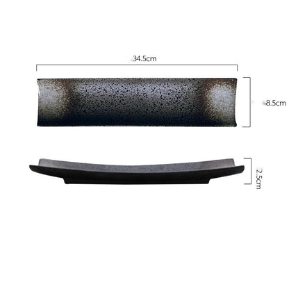 Rectangular Sushi Plate Black Simple Long Plate