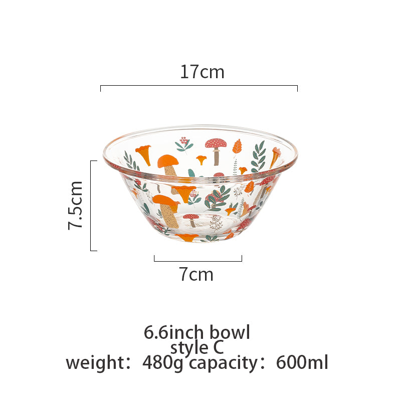 Transparent Glass Bowl Cute Home Salad Fruit Bowl