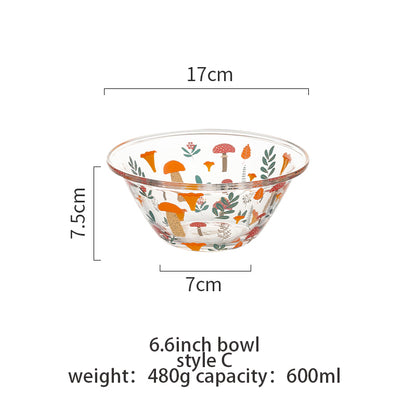 Transparent Glass Bowl Cute Home Salad Fruit Bowl