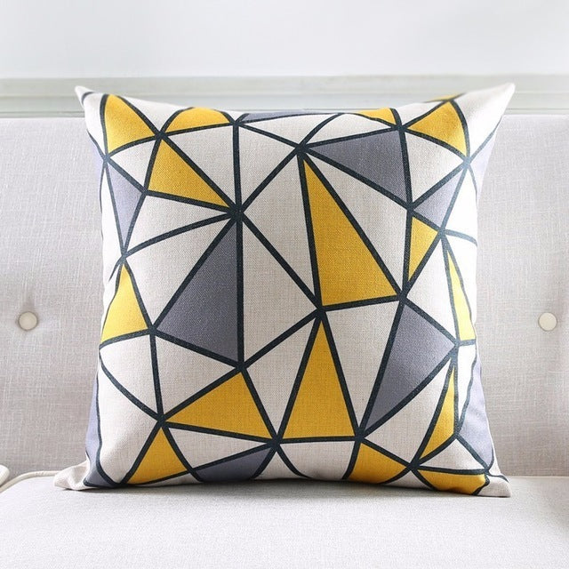 Nordic Geometric Striped Couch Pillow Thick Linen Decorative Cushion