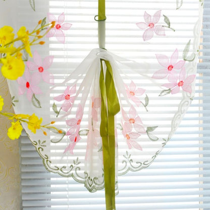 Pastoral Tulle Window Roman Curtain Embroidered