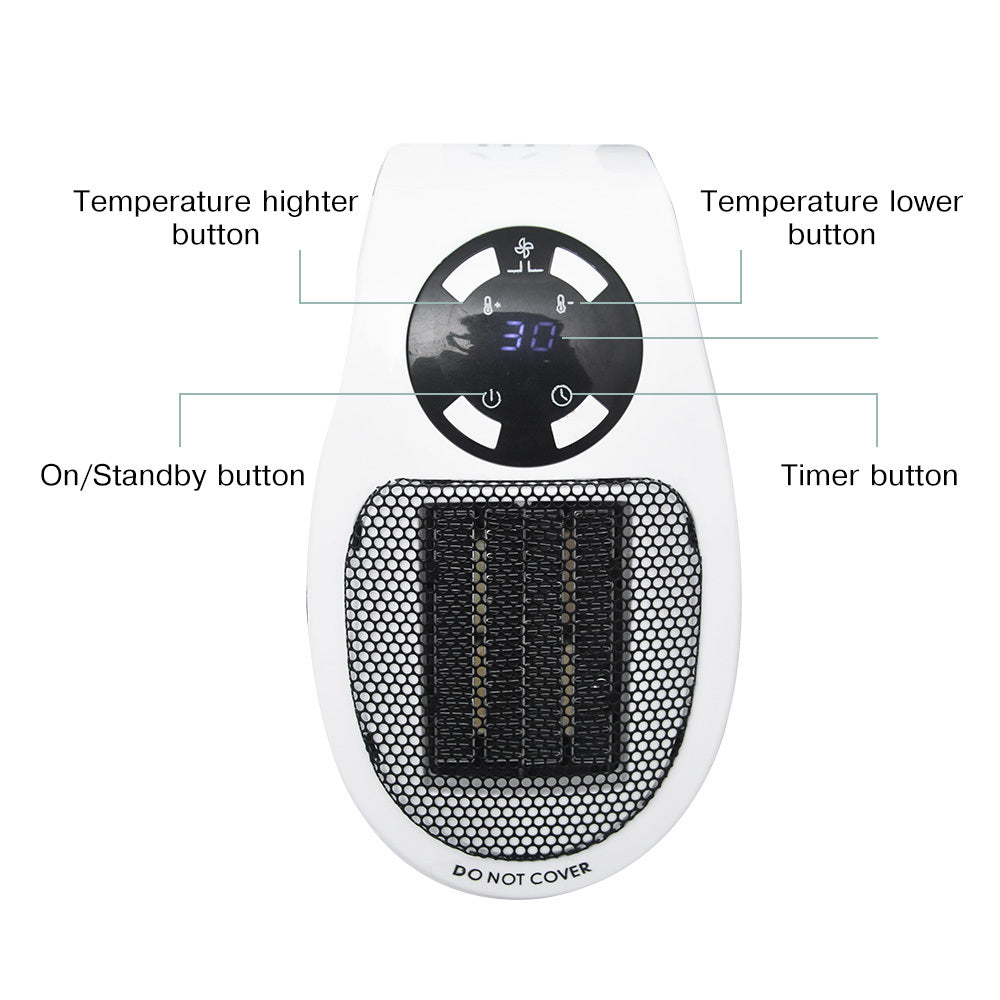 Portable Electric Heater Wall Fan Heater Handy Heating Stove Adjustable Thermostat Radiator Warmer Machine Home Appliance