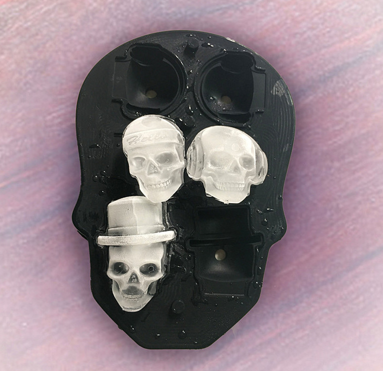 Creative 3D Skull Mold Ice Cube Tray Silicone Mold Soap Candle Moulds Sugar Craft Tools Bakeware Chocolate Moulds