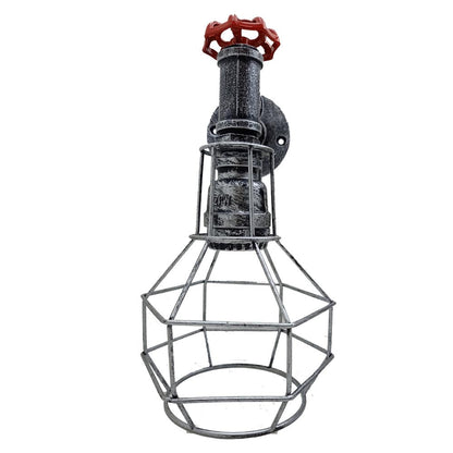 Modern Industrial Retro Vintage Style Pipe Cage Wall Light Wall Lamp