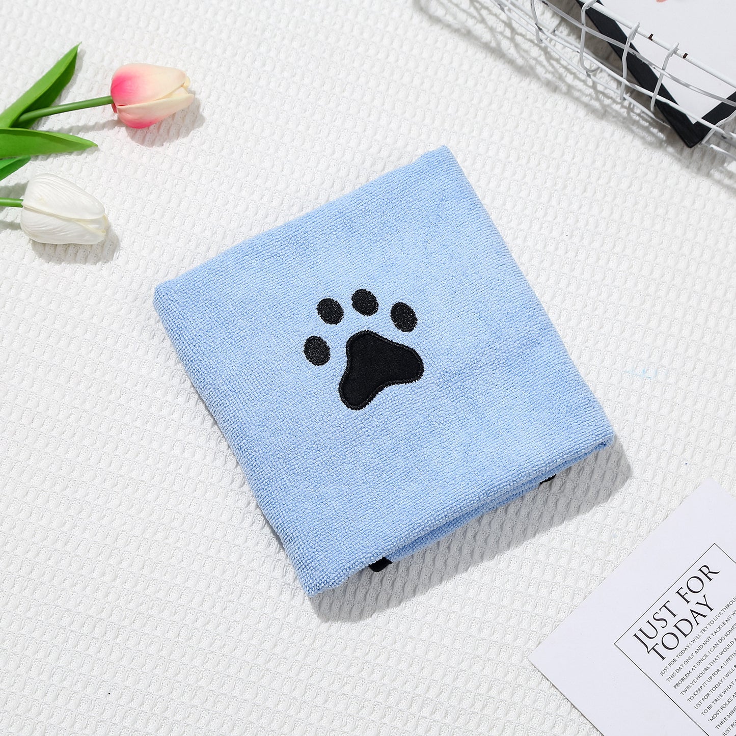 Dog Cat Quick-drying Bath Towel Soft Absorbent Coral Fleece Pet Bath Towel