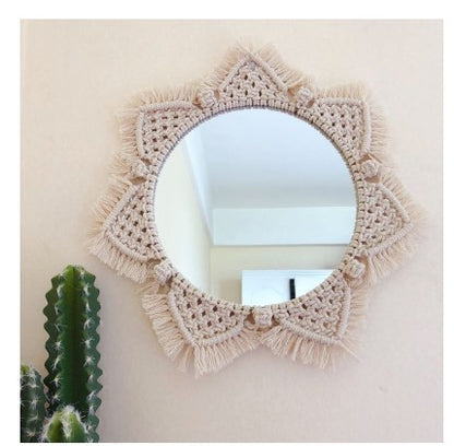 Sunflower. INS Scandinavian Girl Heart Mirror Handmade Tapestry Cosmetic Mirror Ring Home Decoration