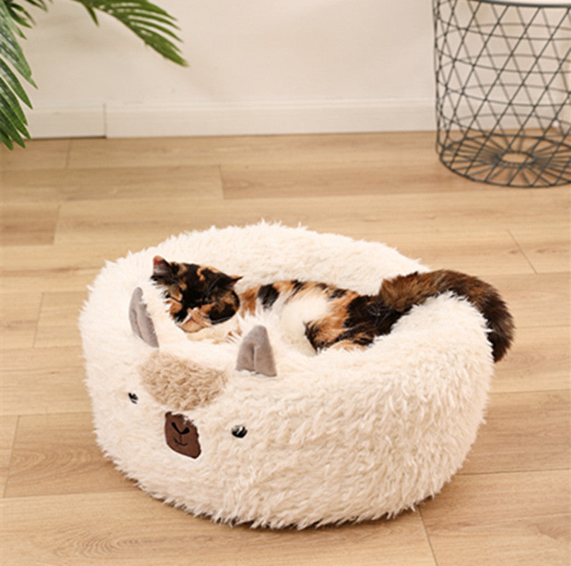 Alpaca Pet Bed Warm Plush Cat Dog Bed