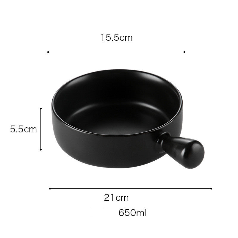 Special ceramic plate for oven with handle