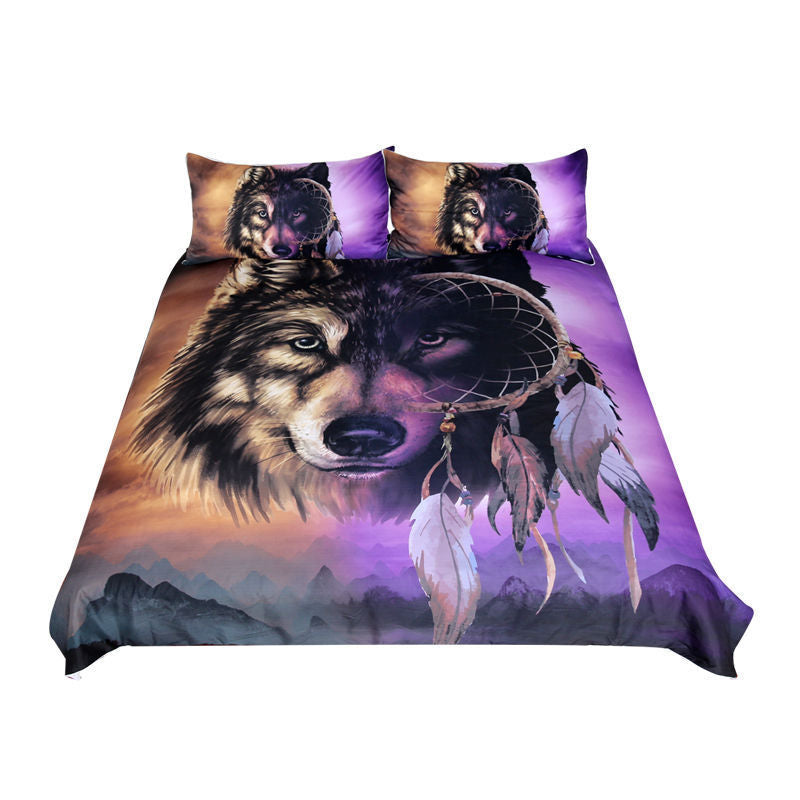 Wolf Three-piece bedding set