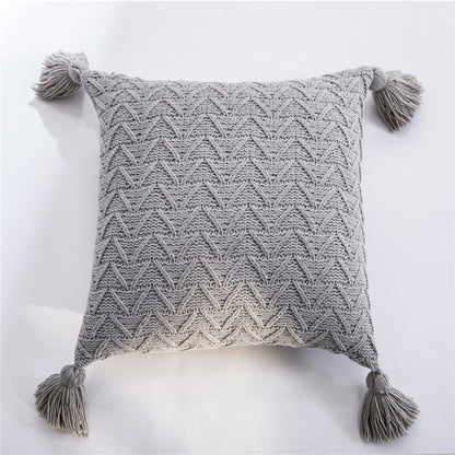 Chenille knitted quilted pillowcase