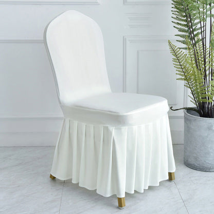 Pleated skirt side dining chair