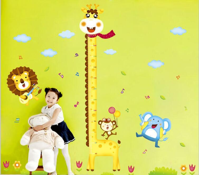 Diy Giraffe Height Chart Measure Wall Stickers