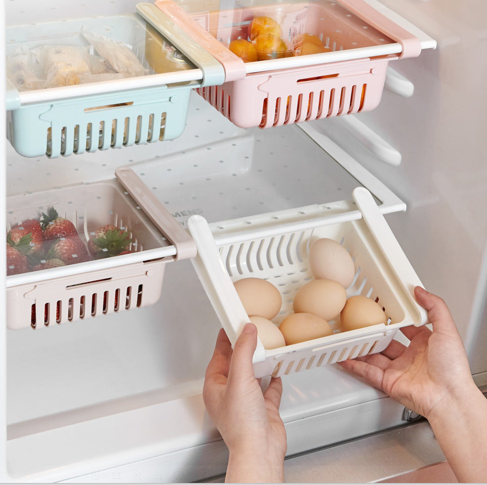 Refrigerator Storage Basket Stretchable Multifunction Kitchen Refrigerator Storage Box