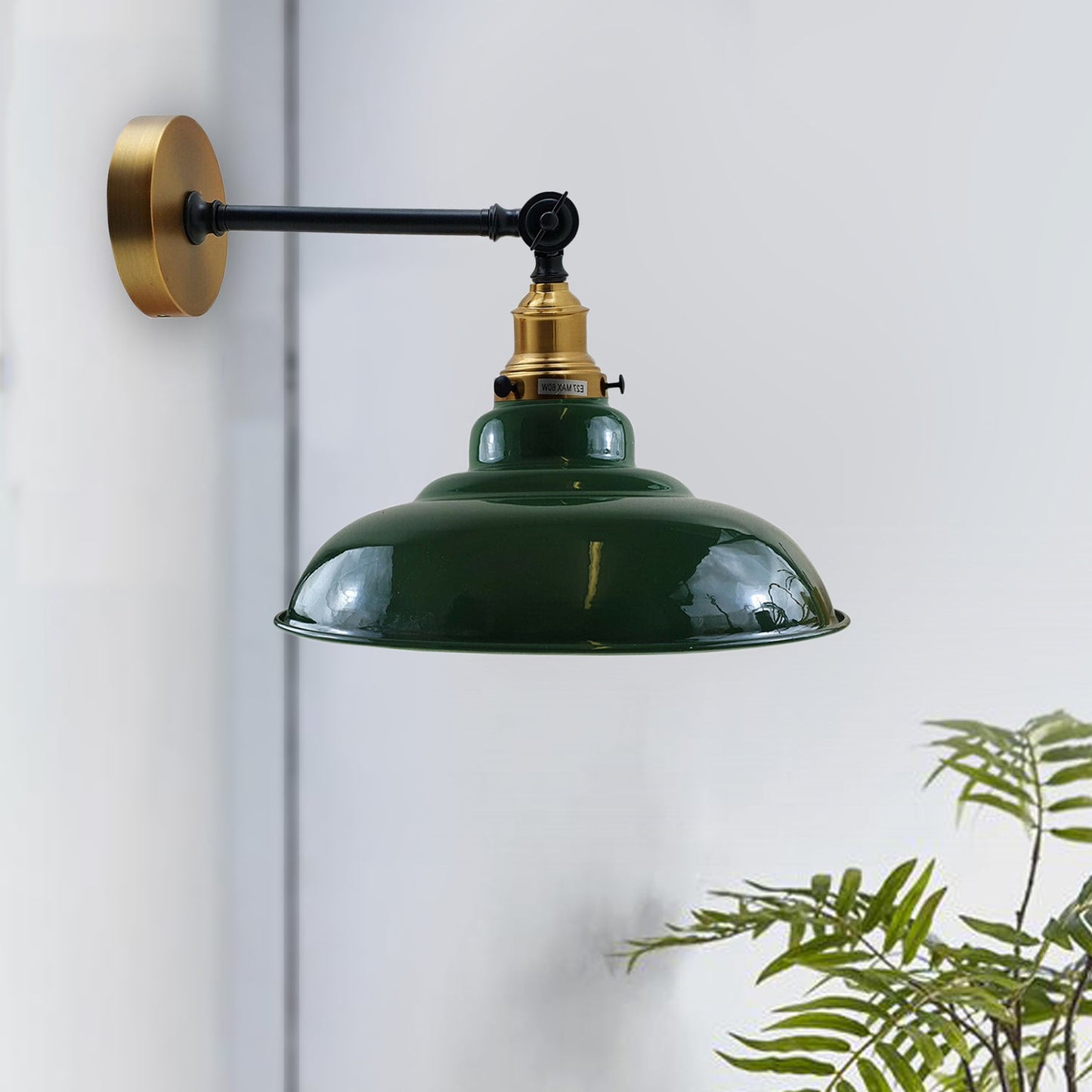 Green Shade With Adjustable Curvy Swing Arm Wall Light Fixture Loft