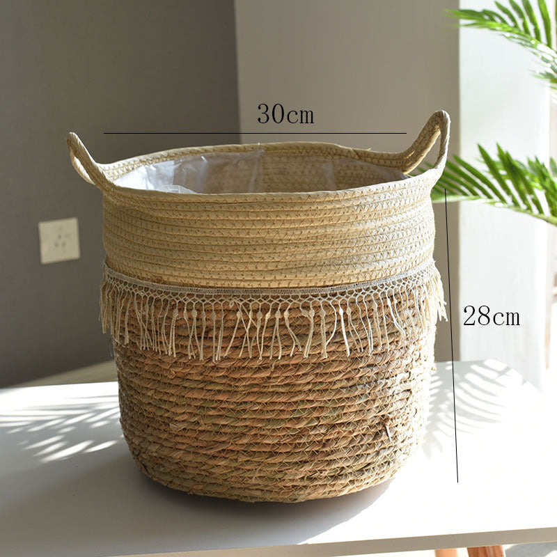 Weaving flowerpot extra large straw