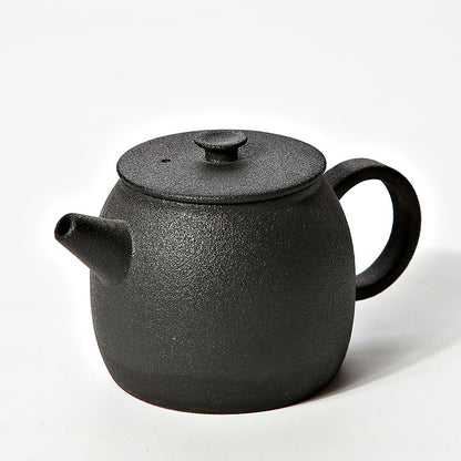 Stoneware teapot black pottery ceramic single pot