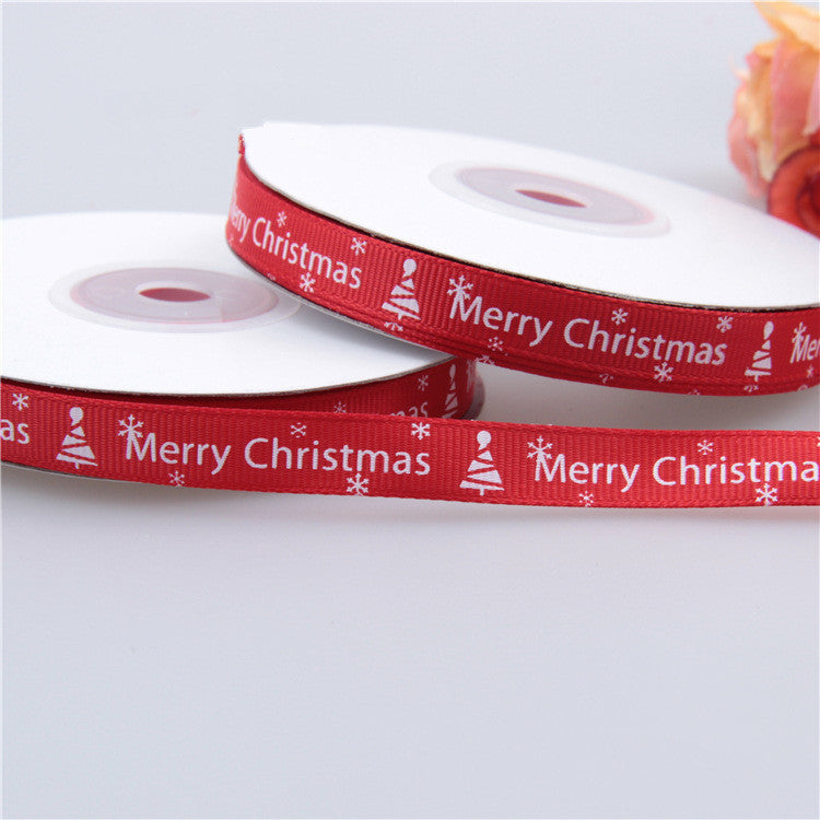 Christmas ribbon 1CM threaded ribbon small roll