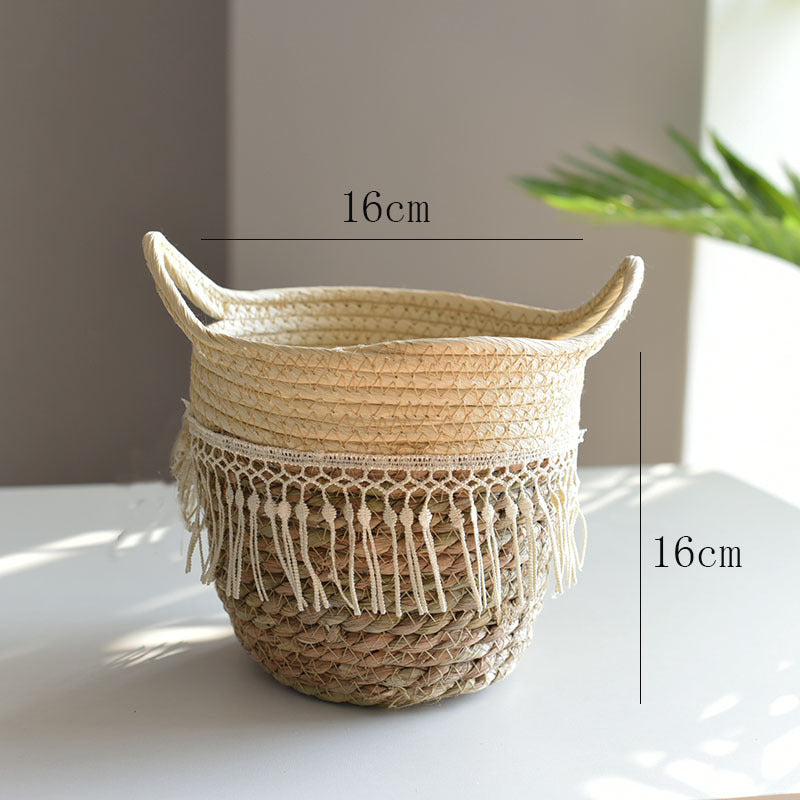 Weaving flowerpot extra large straw