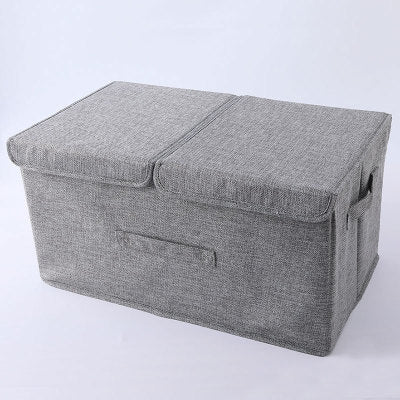 Cotton and linen collapsible storage box