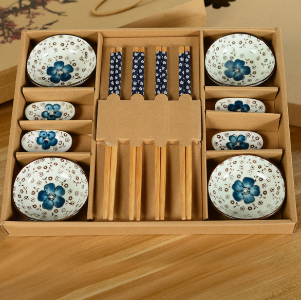 Creative gifts ceramic tableware chopsticks chopsticks dish Gift Set 12 piece gift gifts ceramic tableware