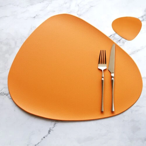 Table Mat Table Mat Placemat Table Mat Heat Insulation PU Leather Placemats Coaster Bowl Kitchen Non-slip