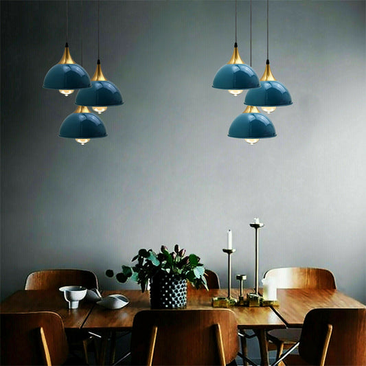 Navy Blue 3 Way Vintage Industrial Metal Lampshade Modern Hanging