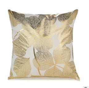 Elegant White and Gold Decorative Pillow Covers