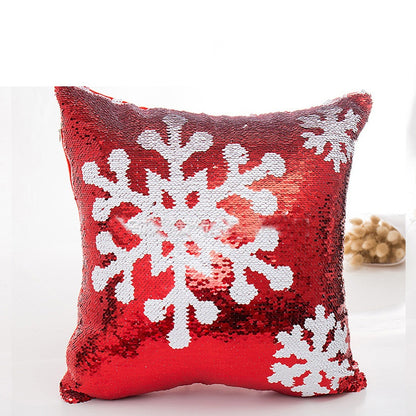 Red Christmas double-sided sequin pillowcase