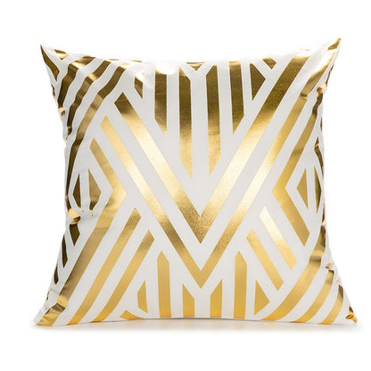 Elegant White and Gold Decorative Pillow Covers