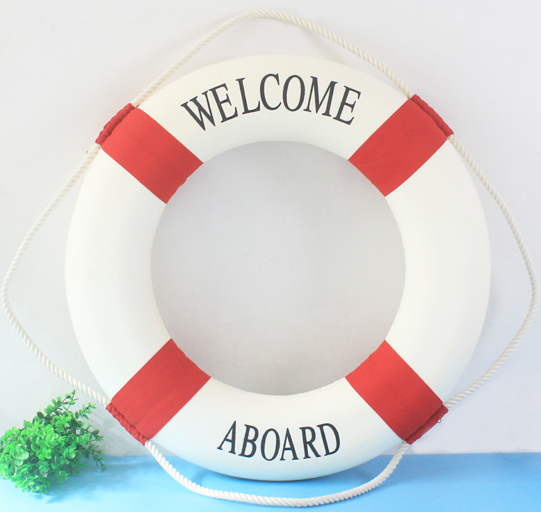 Cloth art lifebuoy wall hanging decoration