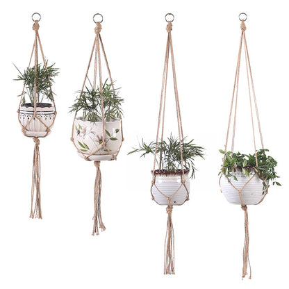 Hand-woven plant hanging basket cotton rope sling basket