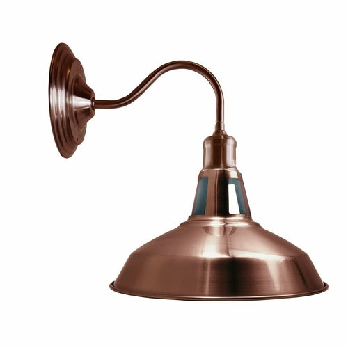 Copper Wall Light 30 cm Barn Slotted Shade Modern Style High Polished