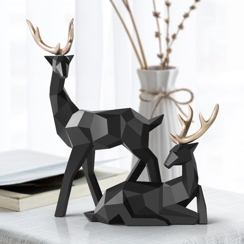 Deers Sculpture Resin Deer Statue Decoration Home Decor Statues Deer Figurines Modern Decoration Deers Table Ornament