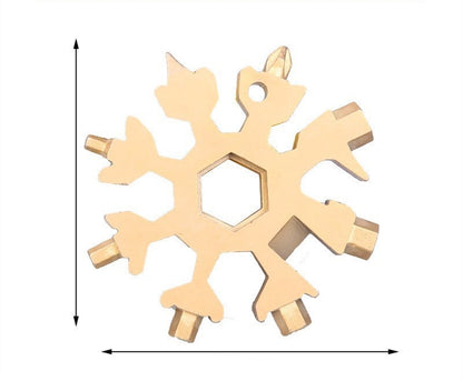 Snowflake Tool Card Portable Outdoor Emergency Octagonal Universal Snowflake