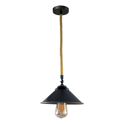 Vintage Retro Industrial Loft Cone Hemp rope 3 head Pendant Light