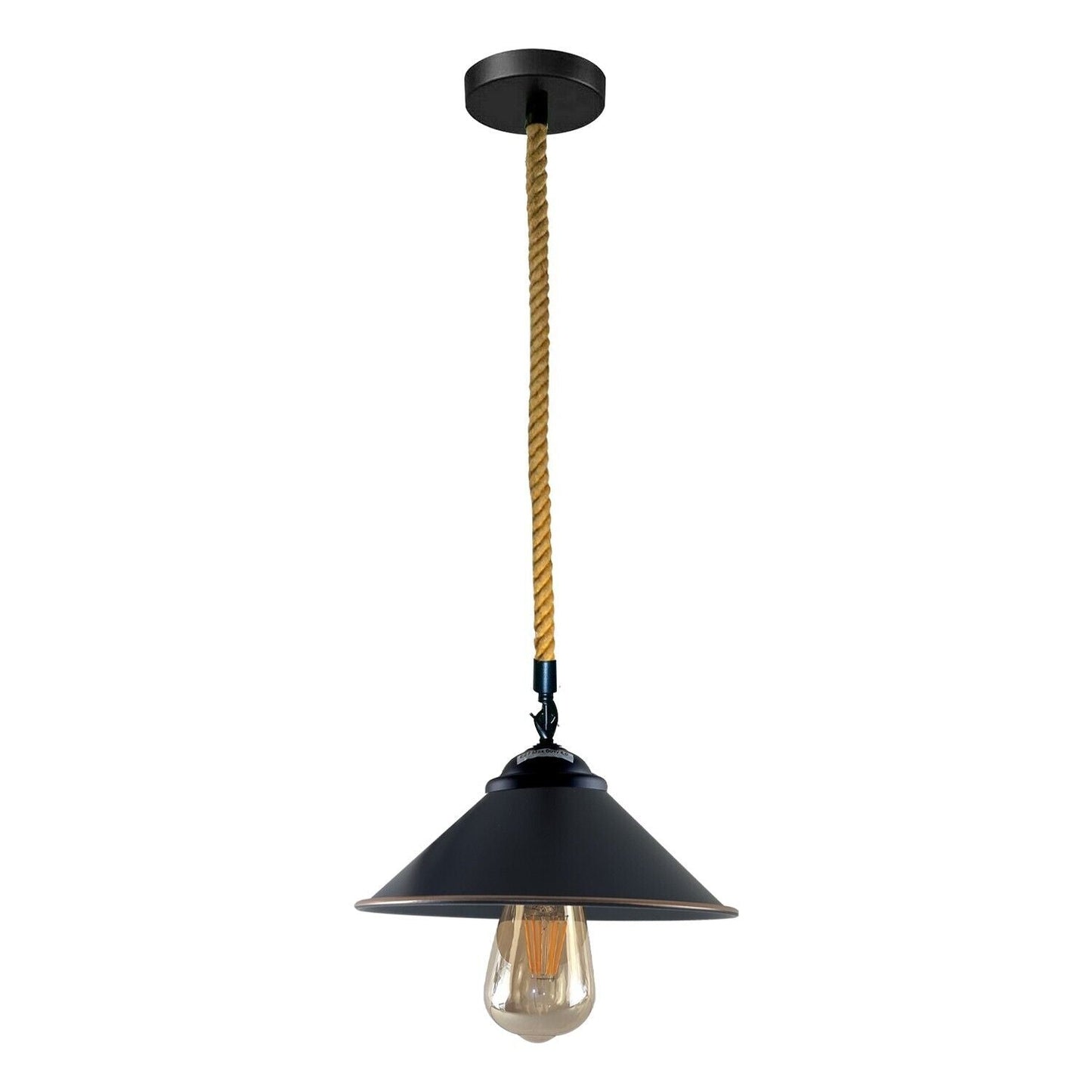 Vintage Retro Industrial Loft Cone Hemp rope 3 head Pendant Light