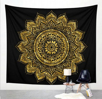 Printed home tapestry black and white with wall hanging beach towel beach blanket