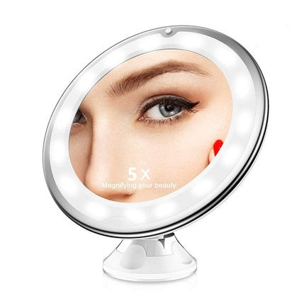 360 Swivel 10x Magnifying Bright LED Lighted Makeup Mirror