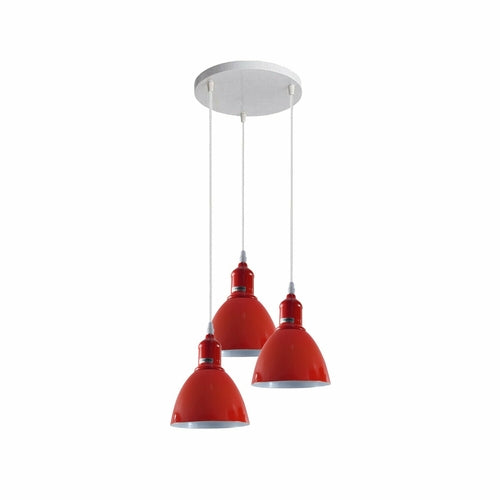 Pendant Light Modern 3-Way Cluster Red Ceiling Pendant Light ~3904